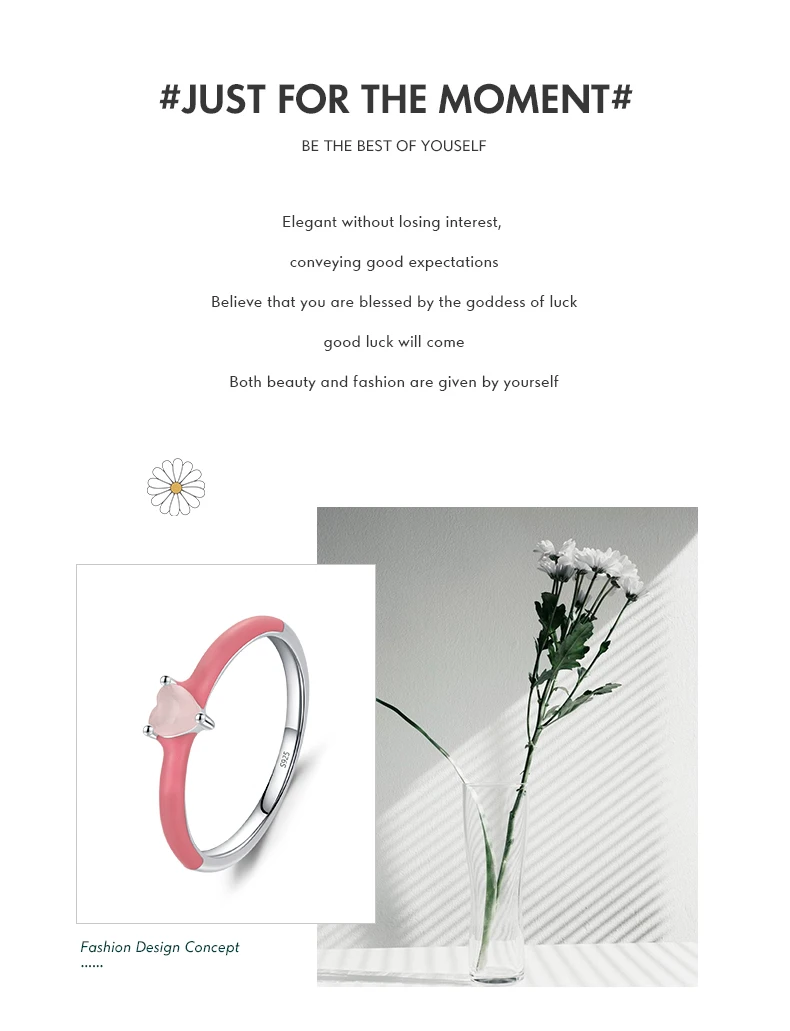 Modian 925 Sterling Silver New Design Pink Enamel Ring Trendy Heart Opal Stackable Jewelry For Women Party Fine Jewelry Gift Modian 925 Sterling Silver New Design Pink Enamel Ring Trendy Heart Opal Stackable Jewelry For Women Party Fine Jewelry Gift