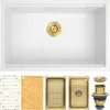 White Undermount Kitchen Sink Granite Composite Kitchen Sink,Single Bowl Undermount Workstation Sink  kitchen sink 5