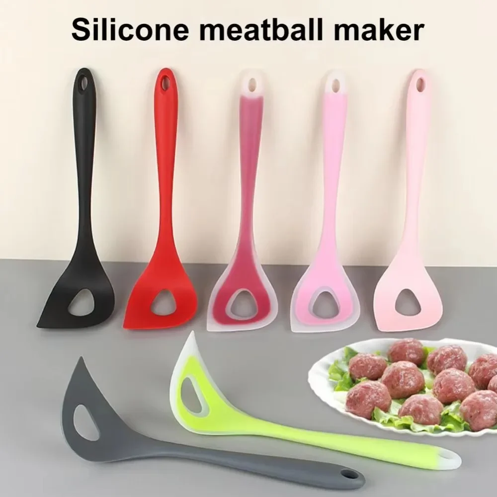 1pc Creative Silicone Meatball Maker Tool Durable Fish Ball Spoon Meatball Press Spoon Manual Meatball Scoop
