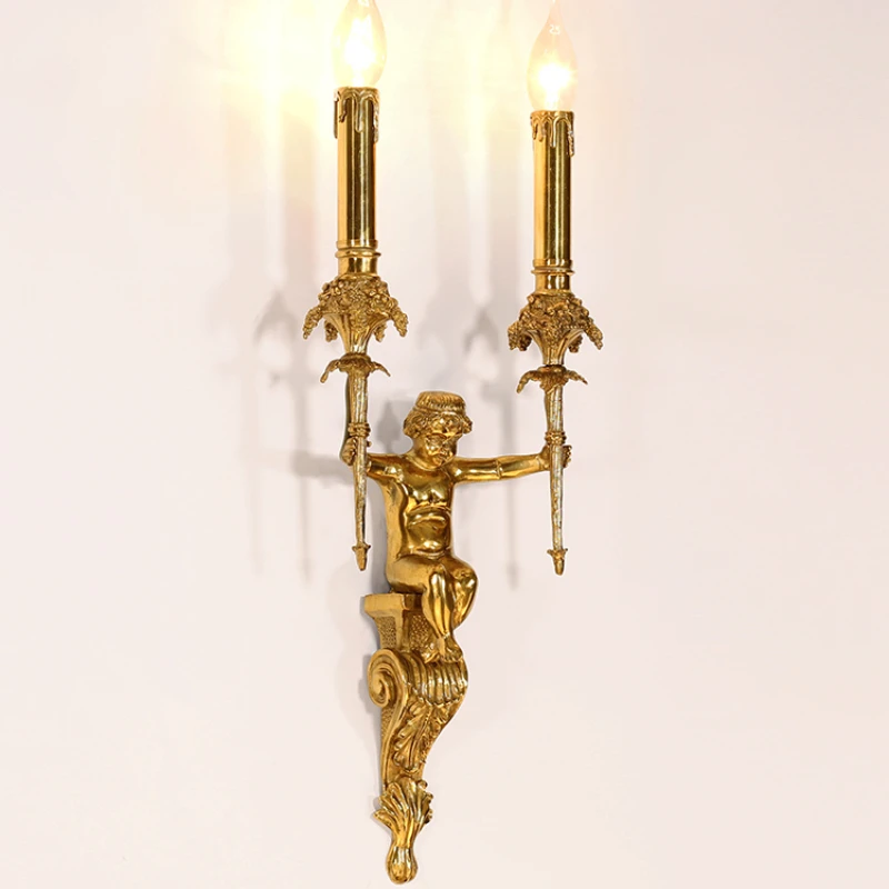 

Медная настенная лампа, роскошный фон для гостиной, креативный светильник для спальни, прикроватного столика, кабинета, лестницы