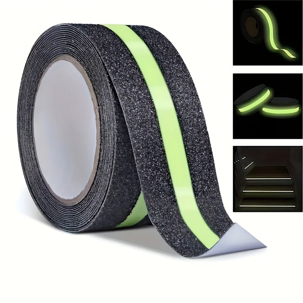1or 2 Rolls Glow-In-Dark Anti-Slip Traction Tape for Stair Treads & Steps Ensures Enhanced Safety Anti Slip Floor Tape Luminous Fluorescent Tape