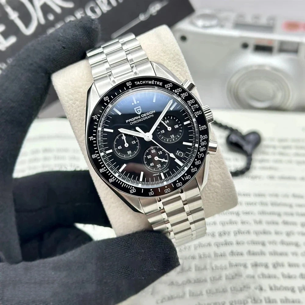 Quartz Belt Watch PAGANI DESIGN V4 Men's Automatic Date Speed Chronograph Sapphire Mirror Sport Waterproof All Steel VK63