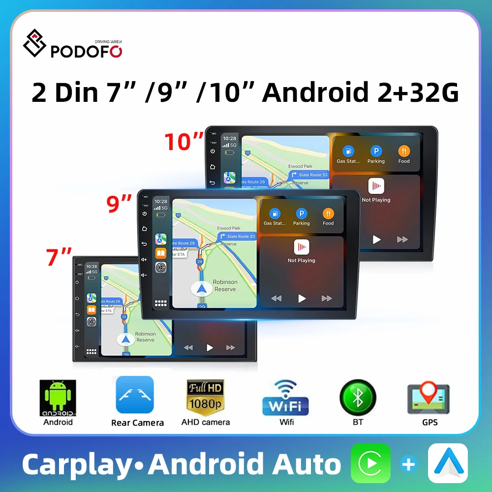 Podofo Android 2 Din Mp5 Autoradio Autoradio Muslimcarplay Android Auto Mirror Link Bluetooth Wifi Navigazione Gps Ricevitore Fm