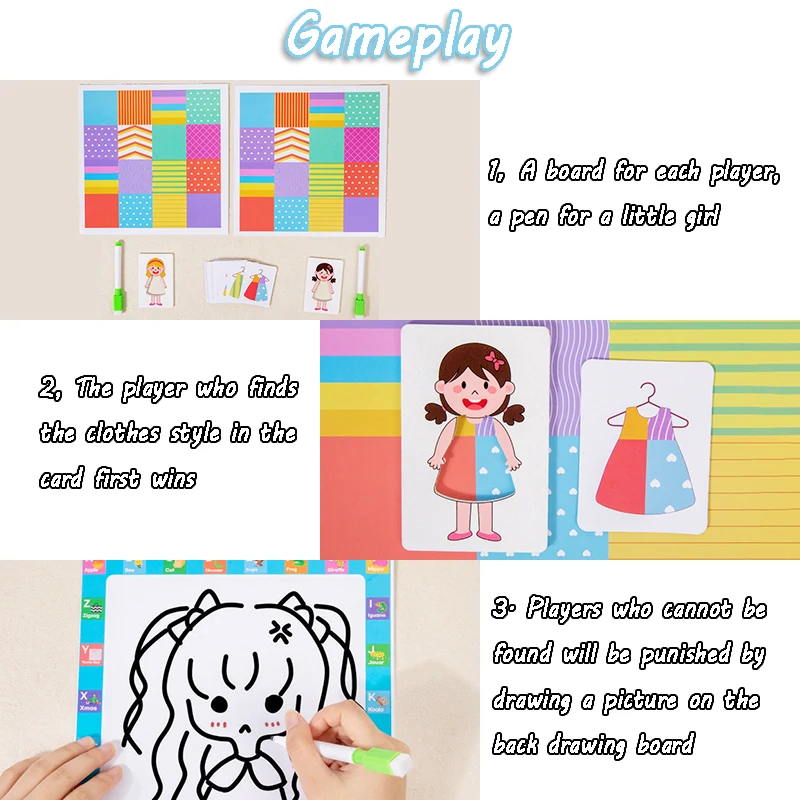 Kids Color Shape Matching Logical Thinking Board Games Montessori Painting Toy Tailor Master Battle Game Funny Interactive Toys 3