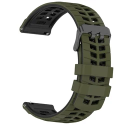 Versatile 22mm Silicone Watch Strap - Durable Wristband Bracelet - 22mm Universal (ArmyGreen Black)