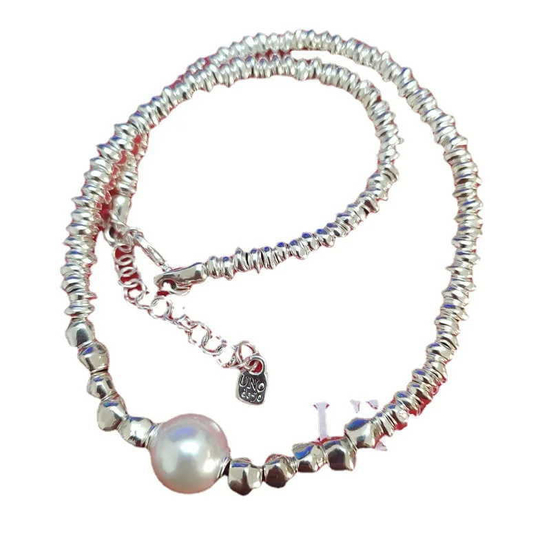 MAY new bead necklace silver buckle fashion belt logo wholesale European fashion gifts unode