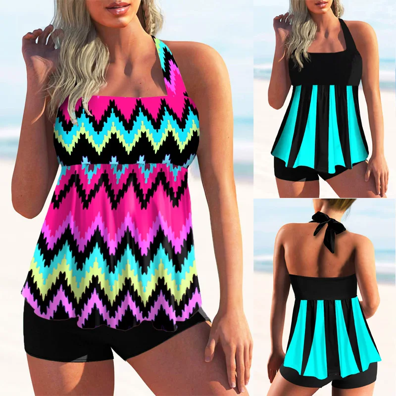 

2023 Summer Regular Tankini New Design Printed Women's Swimwear Two Piece Swimwear Bikini Set Beach Wear Swimwear Swimwear Set