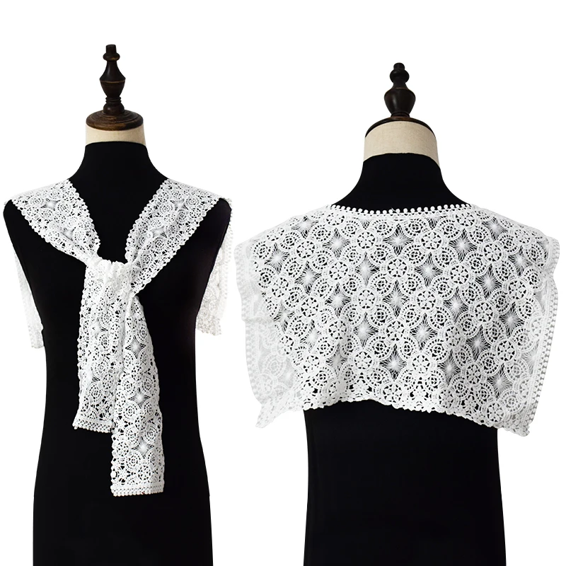 

Silk embroidery corsage three-dimensional collar polyester silk embroidery corsage three-dimensional hollowed out embroidery fak