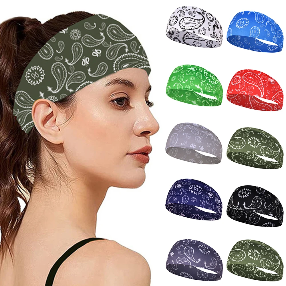 1PC Sports Headband Running Fitness Sweatband Quick-Dry Elastic Absorbent Men Women Cycling Jog Tennis Yoga Gym Hair Bandage 2