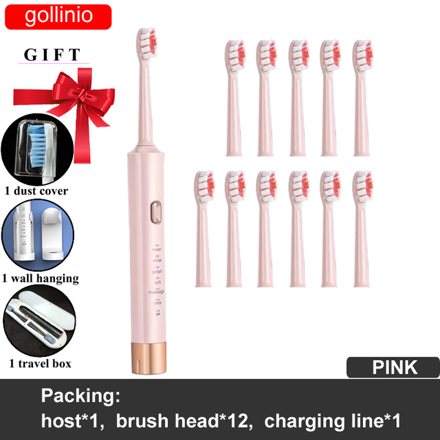 Electric Toothbrush Usb fast charging GL62A Adult  electr teeth brush Rechargeable prodent  Replacement Head case