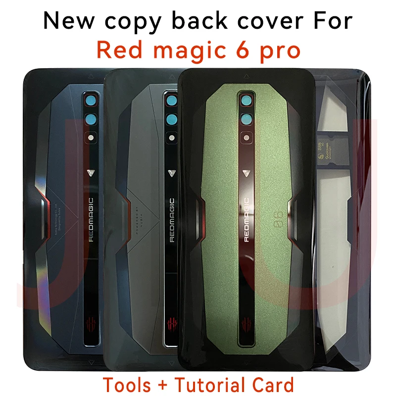 

6.8" Original New For ZTE Nubia Red Magic 6 Pro Back Battery Cover Housing Door Rear Case with Camera Glass Lens