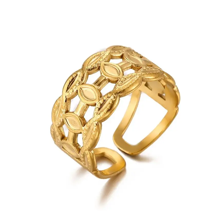 Hollow Out Ancient Coin Rings Stainless Steel Geometric