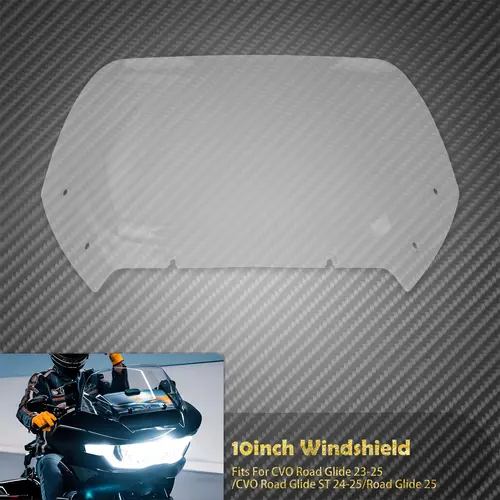 Motorcycle 10" Windshield Fairing Wind Deflector Windscreen ABS For Harley Touring CVO Road Glide 2023 2024 2025 FLTRX FLTRXSE - Image 10