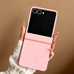 Dopamine Candy Color Fold Phone Case with Hinge Protection Cover - Galaxy Z Flip 4 (Pink)