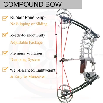30-70Pound Compound Pulley Bow -Steel Ball - Outdoor Hunting and Shooting Practice Package Left Right Hand Hunting Bows 2