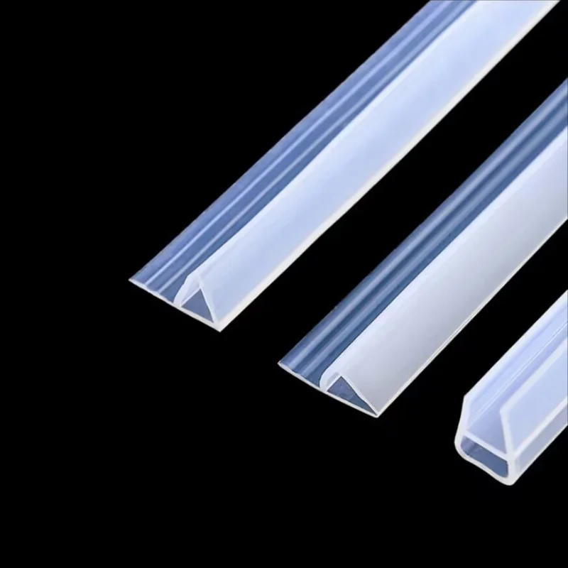 Silicone Rubber Seal Strips h/F/U Shape Glass Door Sealing Strips Silicone Bath Shower Weather Strips Draft Stopper Office Balcony Door Window Sealing Tape