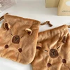 New Capybara Plush Porpoise Drawstring Bundle Pocket Portable Plush Bag Large Capacity Handbag Casual Lightweight Travel Pouch 5