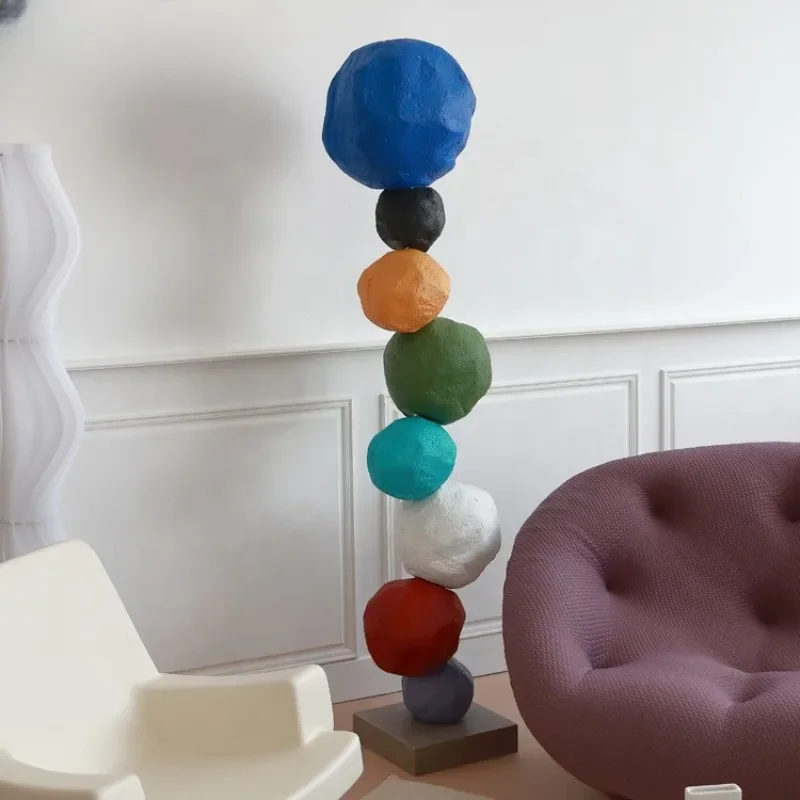 Nordic Style fiberglass colorful ball customized resin sculpture for home decor