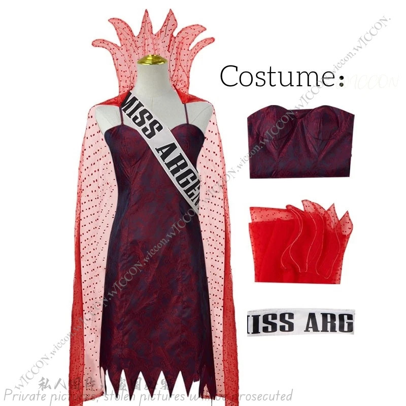 Miss Argentinien Schärpe Weiß Mit Glitzer-Schrift – Satin, 80 Cm, Inkl. Anstecknadel Für Halloween & Kostüm