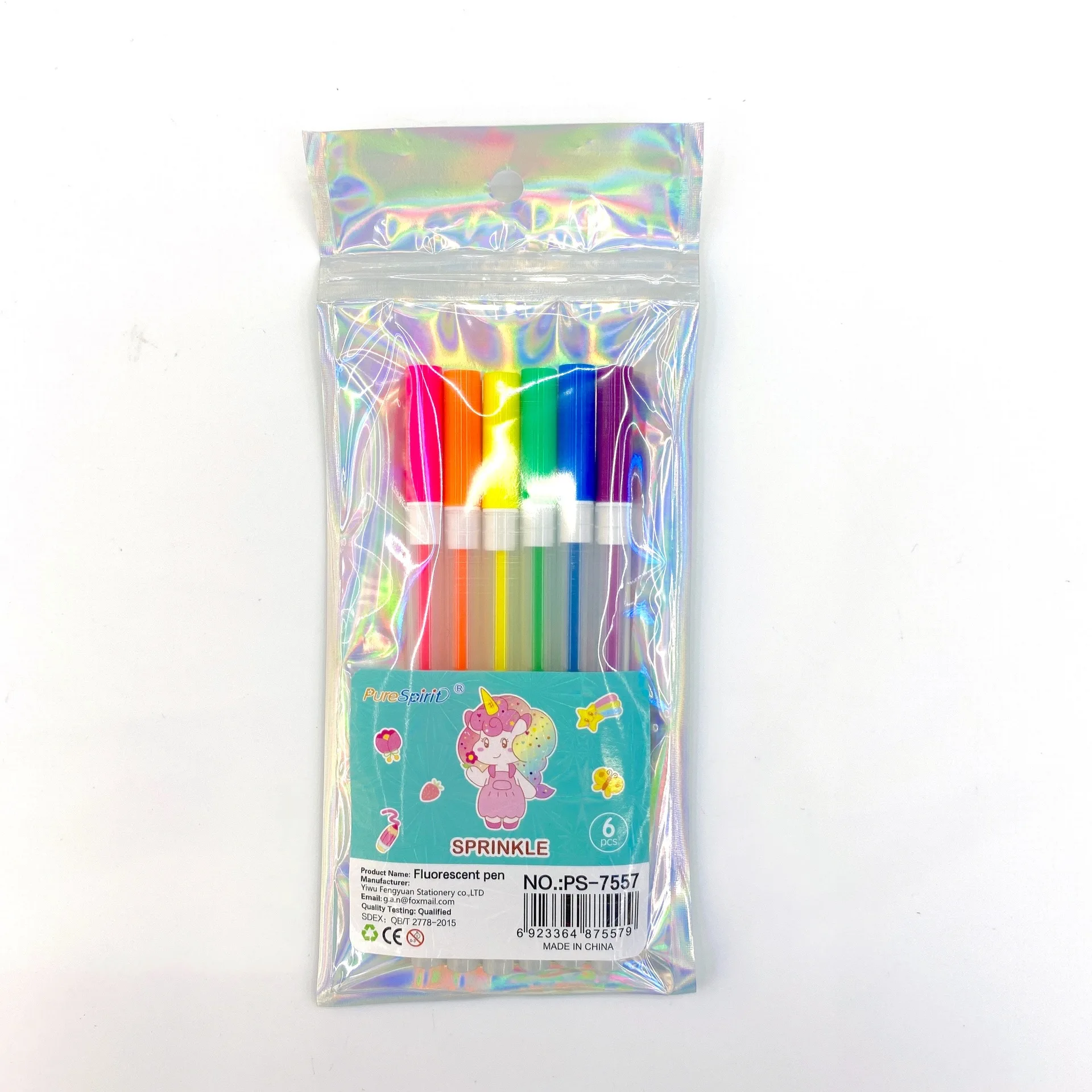 QingY-6 Pieces Kawaii Pens Cute Candy Color Highlighters Manga Marker Pens  Pastel Midliner Stationery for Students 