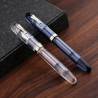 MOONMAN C4 Eyedropper filling Big Size Fountain Pen EF/F/M Nib Transparent Acrylic Writing Ink Pen for Office Business School 1