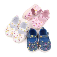 Baby Shoes Girl Spring and Summer Sandal First Step Shoes 6 to 12 Month Baby Girl Toddler Shoes Dots and Bowknot 3