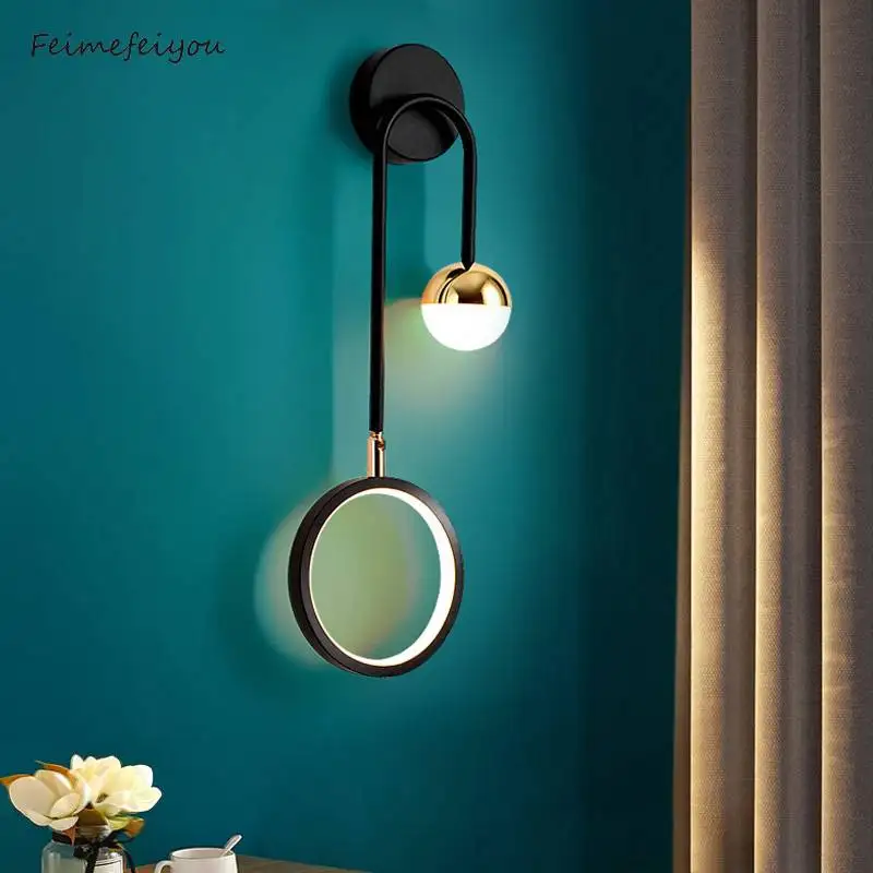 

Modern Wall Lamp Retro Minimalist Background Light Stairwell Aisle Personalized Bedroom Bedside Nordic Creative Led Wall Lamps