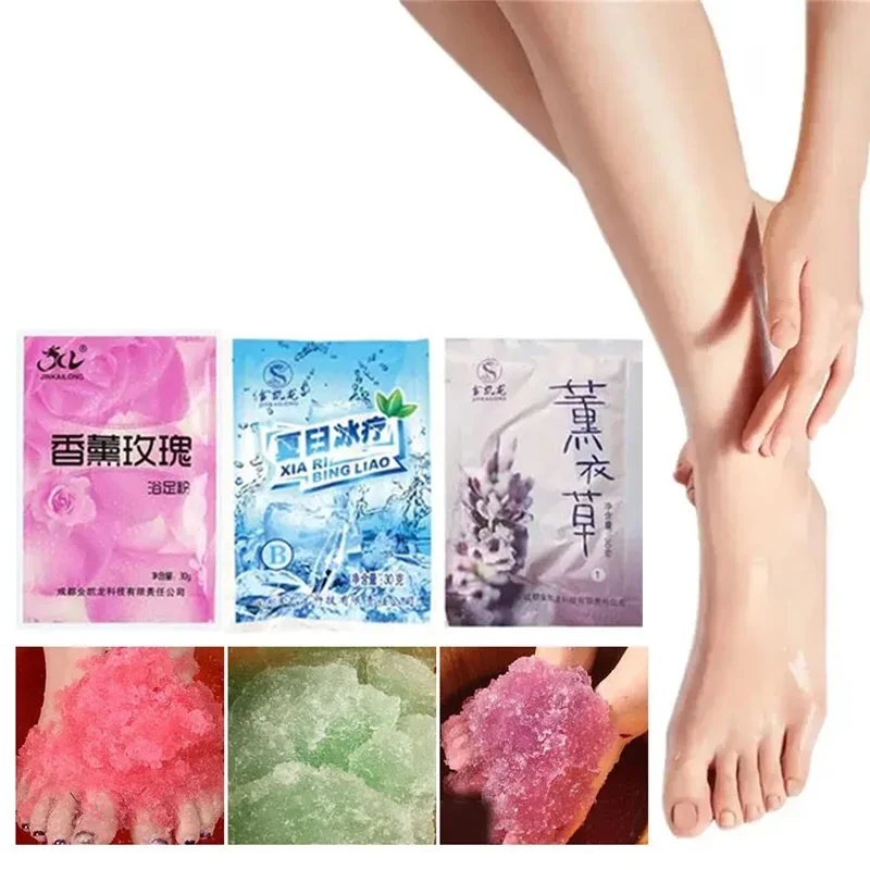 60g*5pcs Bubble Bath Powder Rose Mint Lavender SPA Exfoliation Scruber Body Foot Crystal Mud Soak Foot Bath Salt Skin Care