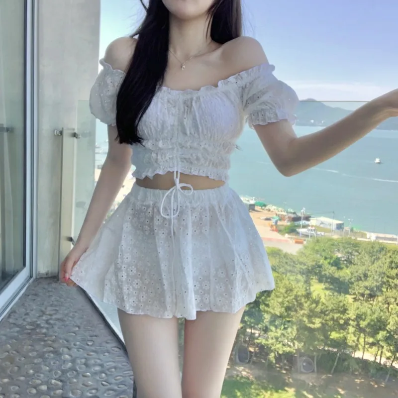 

Women Swimwear 2024 Women Swimwear Sexy Short Sleeve Bathing Suit Woman High Waist Bikini Swimming for Beach Wear Bikini