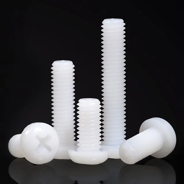 10/ 20/ 50 ชิ้นสีดําสีขาวไนลอนพลาสติก Phillips หัว Cross รอบสกรู Bolt M2 M2.5 M3 M4 M5 M6 M8 ความยาว 4-50 มิลลิเมตร 5