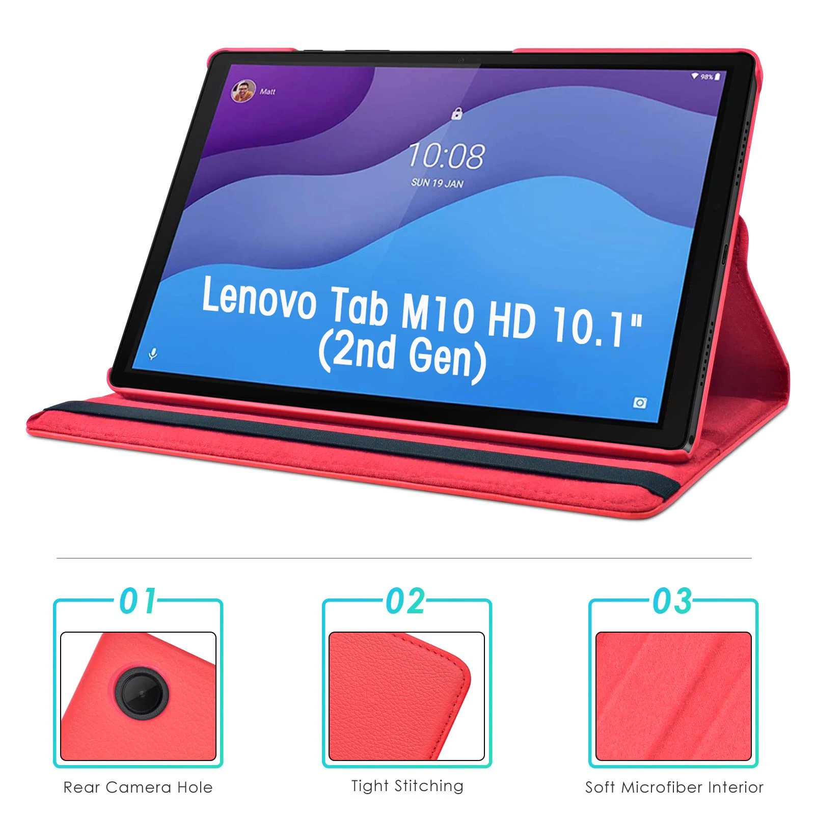 Capa de couro PU para Lenovo Tab,