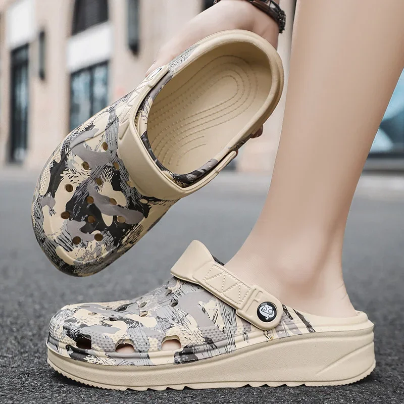 Men Slippers Camouflage Platform Outdoor Summer Clogs Shoe Women Beach Sandals Male Soft EVA Indoor Home Slides Lover Flip Flops 4