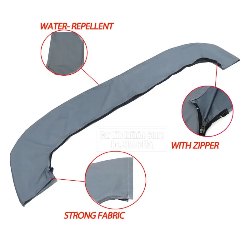 600D 3 Bow Bimini Top Boot Cover No Frame Yacht Boat Cover With Zipper Anti UV Dustproof Marine Accessories Waterproof