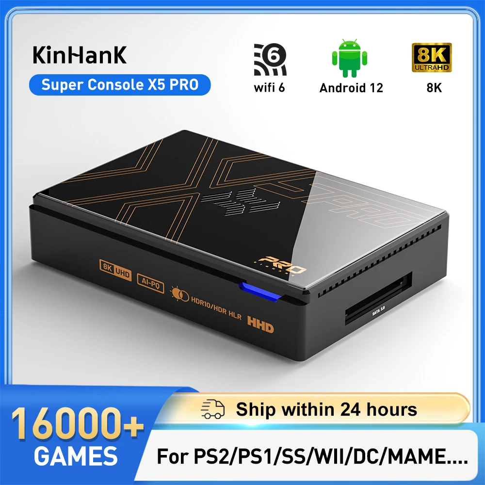 Kinhank 레트로 비디오 게임 콘솔, 슈퍼 콘솔 X5 PRO 플러그 앤 플레이..