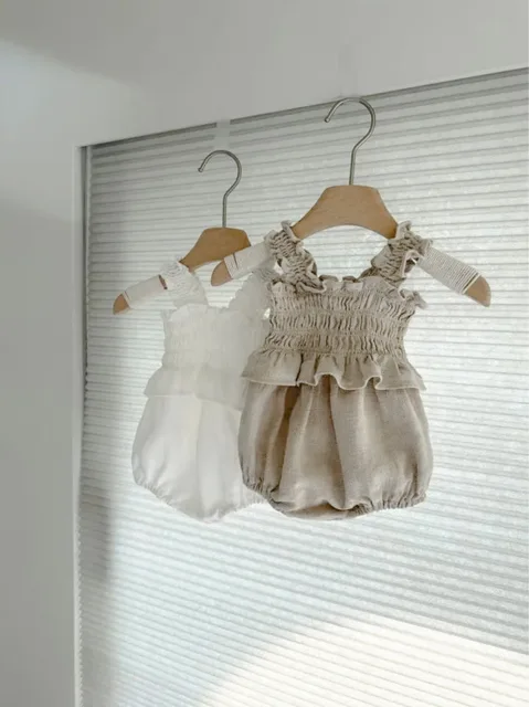 Mameluco De Punto Sin Mangas Para Bebé Y Niña, Traje De Medio Y Un