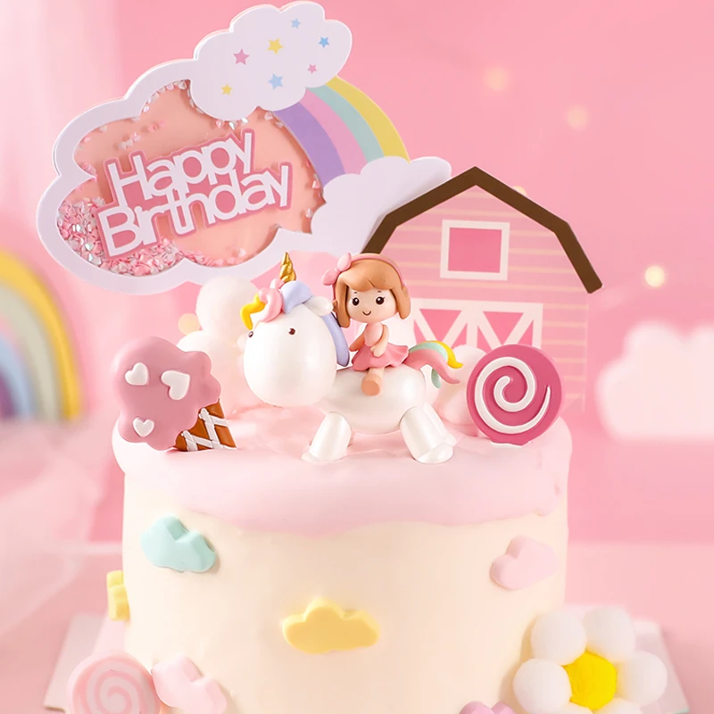 夢の女の子のユニコーンの誕生日ケーキのデコレーション人形の装飾ピンクのレインボー5先の星のプラグ ハッピーバースデーケーキの装飾 ケーキデコレーション用品 Aliexpress 夢の女の子のユニコーンの誕生日ケーキのデコレーション人形の装飾ピンクのレインボー5先の星のプラグ ハッピーバースデーケーキの装飾 ケーキデコレーション用品 Aliexpress