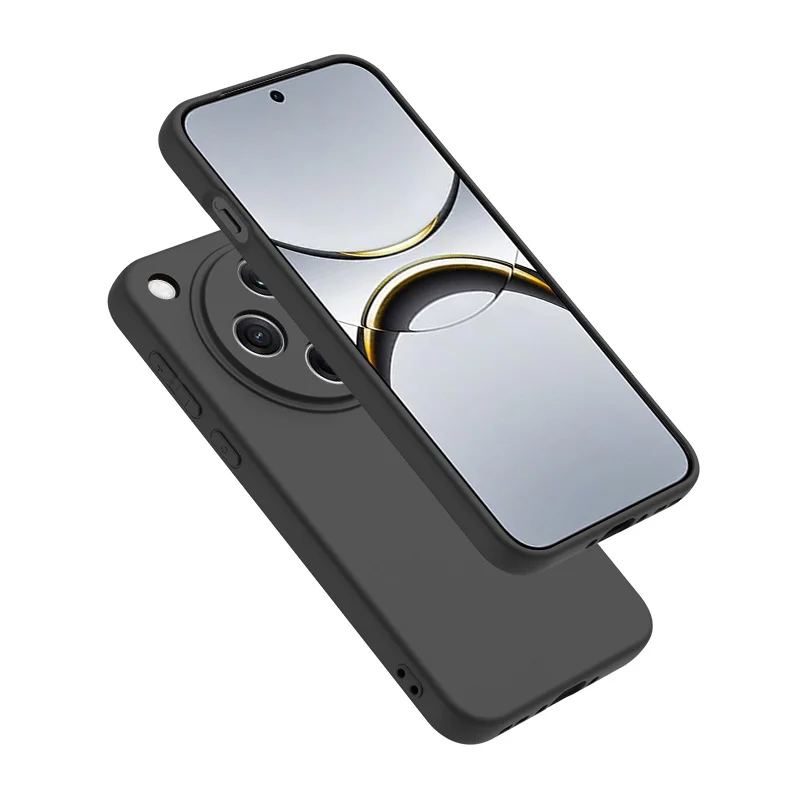 Sleek Black Matte Silicone Phone Case - Soft TPU Slim Design