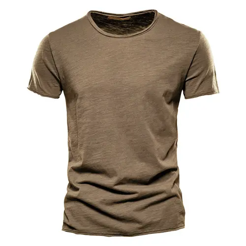 100% Cotton Men T-shirt Casual Soft Fitness Summer Thin T-shirts Men's Home Clothes O-Neck Short Sleeve Soild T Shirt for Men - Image 13