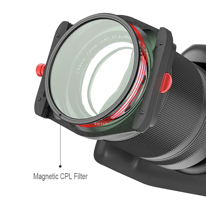 Il sistema di supporto per filtro magnetico Kase K100-K9 include 90mm CPL e 67mm 72mm 77mm 82mm anello adattatore  44