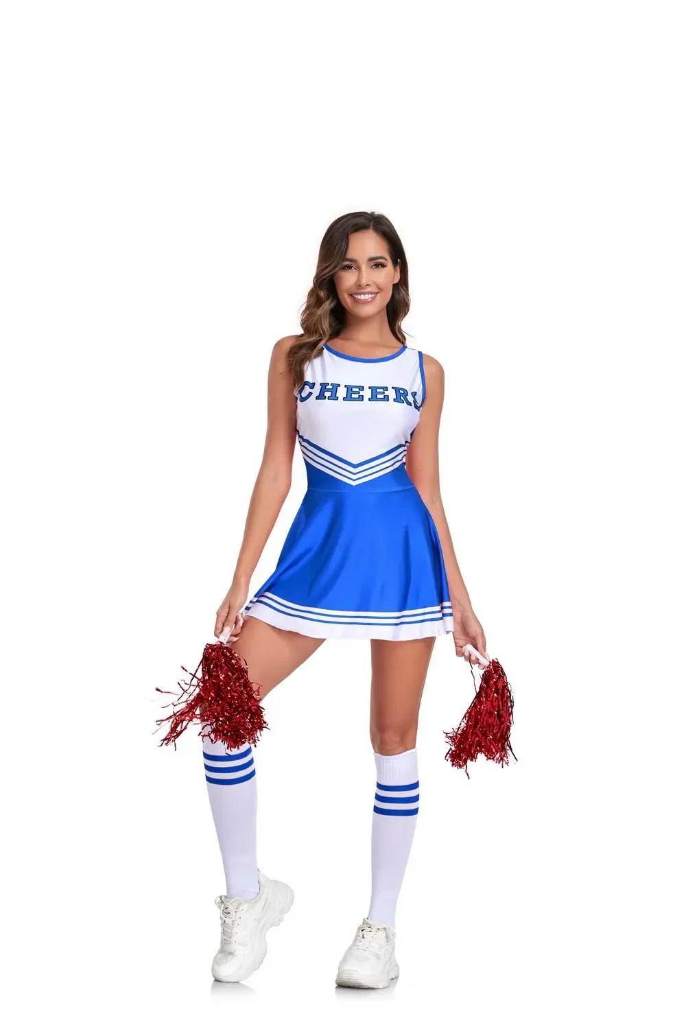 Cheerleader Costume Schoolgirl Dress School Girl Sexy Costumes Women Cosplay Halloween Cheer Leader Fancy Dress Sports Uniform