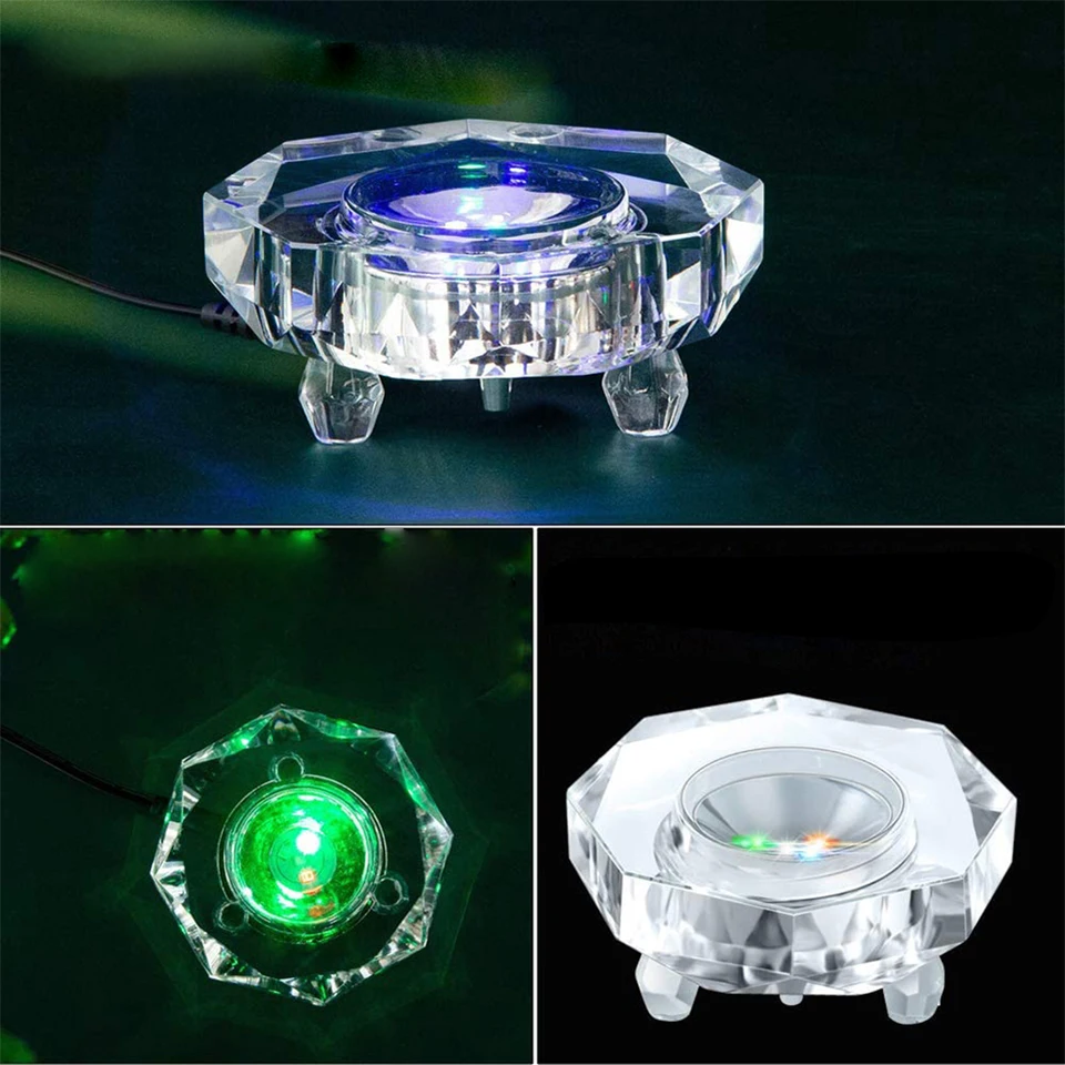 LED Light Base voor Crystal Zeven Kleur Veranderende Roterende Display