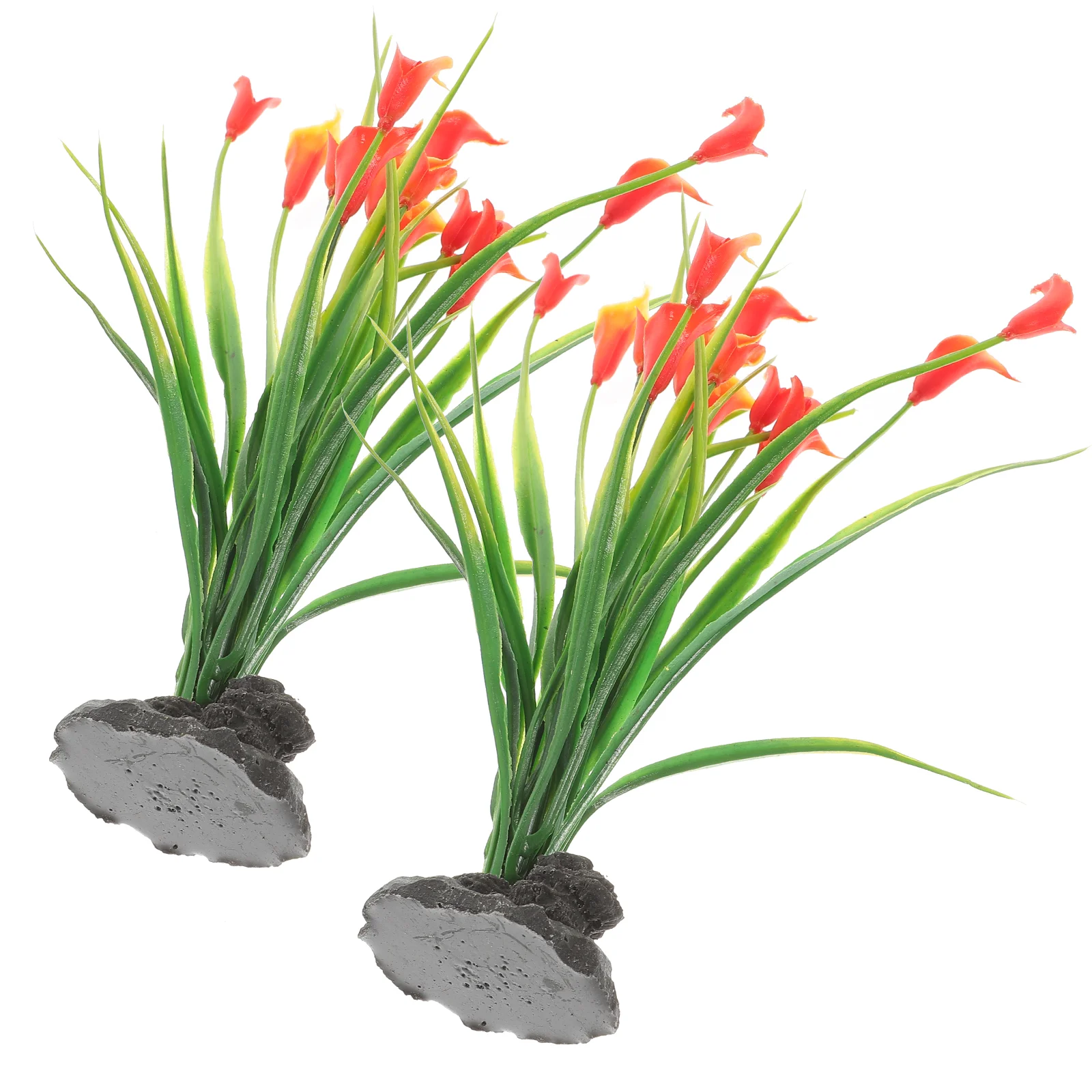 2 Pcs Realistic Fish Tank Decorations Plastic Delicate Plants Aquarium Household Supplies Fake Grass Pet Products