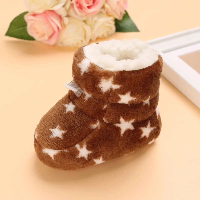 VALEN SINA Winter Baby Cute Shoes Brown Boy Girl Walk Boots Boys Ankle Shoes Toddlers Comfort Soft Newborns Warm Knitted Booties