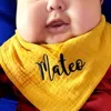 Personalized Bib Embroidered Name Newborn Baby Bib 0-2 Year Old Kids Baby Shower Gifts Bib Custom Children Feeding Bib Supply 1