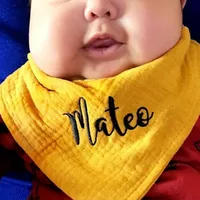 Personalized Bib Embroidered Name Newborn Baby Bib 0-2 Year Old Kids Baby Shower Gifts Bib Custom Children Feeding Bib Supply 1