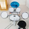 Kids Drum Set Toddler Jazz Drum Kit Toys with Stool Pedal Percussion Musical Instruments Drum Toy Early Education Gift for Boys 3