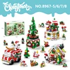 6 In 1 Upgraded Christmas Series Building Blocks Set With Light Creative Winter Village House DIY Bricks Toys For Kids Xmas Gift 3