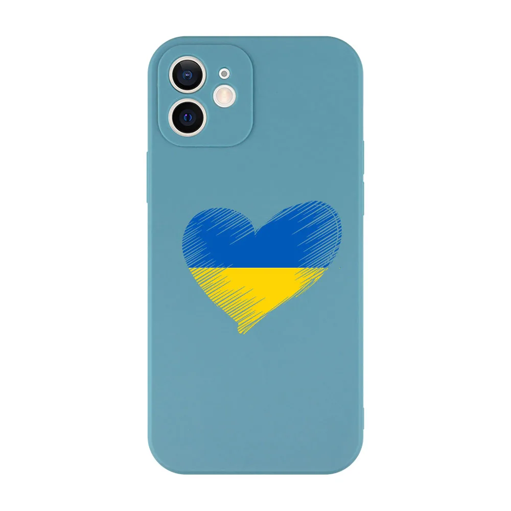 13 pro case Ukraine Map Flag Love Heart Pattern Soft Phone Case for iPhone 13 12 11 Pro Max SE 2022 Fundas Para Couple Silicone Paired Cover 13 pro cases