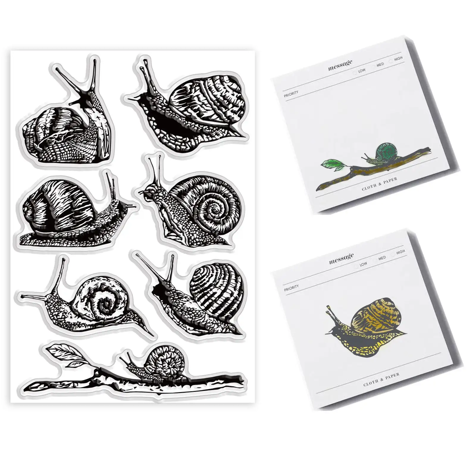 Snail stamp Clear Stamps for Scrapbooking Transparent Silicone Rubber DIY Photo Album Decor