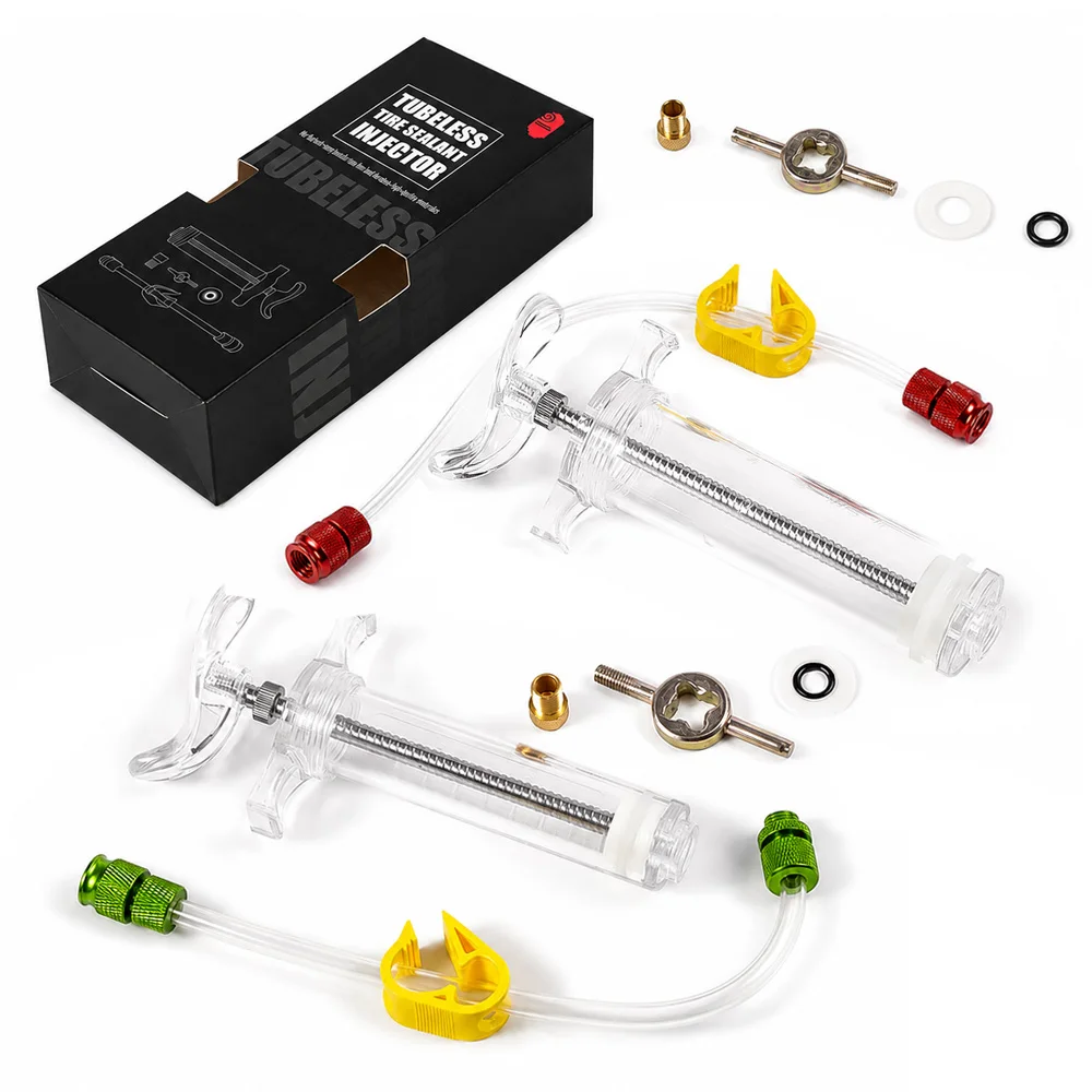 Tubeless Tire Sealant Injector Kit with Measuring Scale and Valve Core Tool